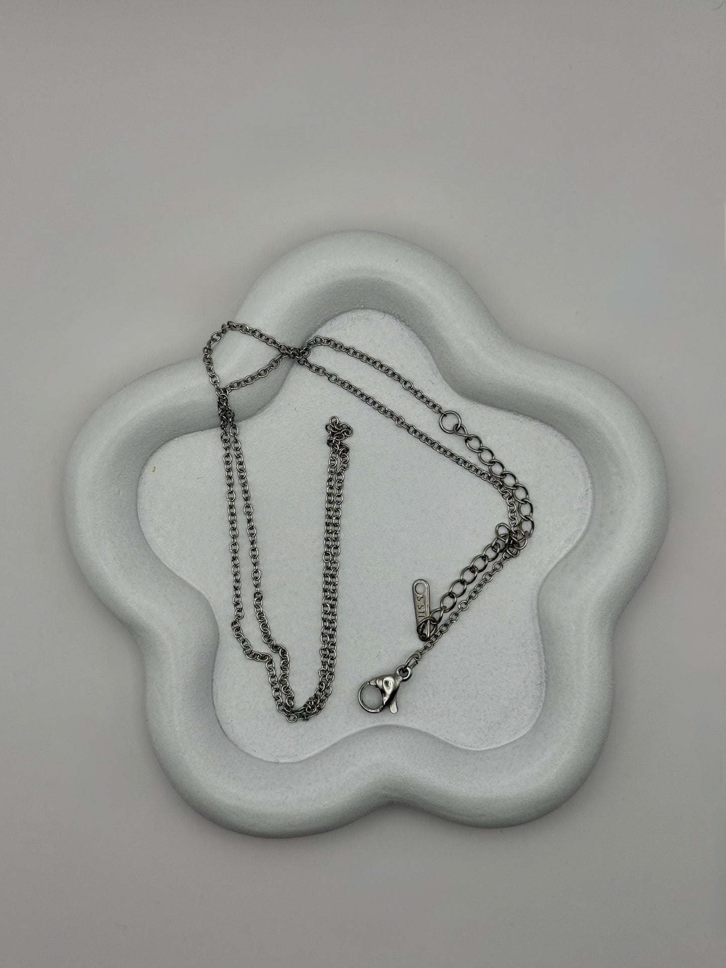 Chaine croisée - Acier Inoxydables - 40 cm + rallonge 5 cm