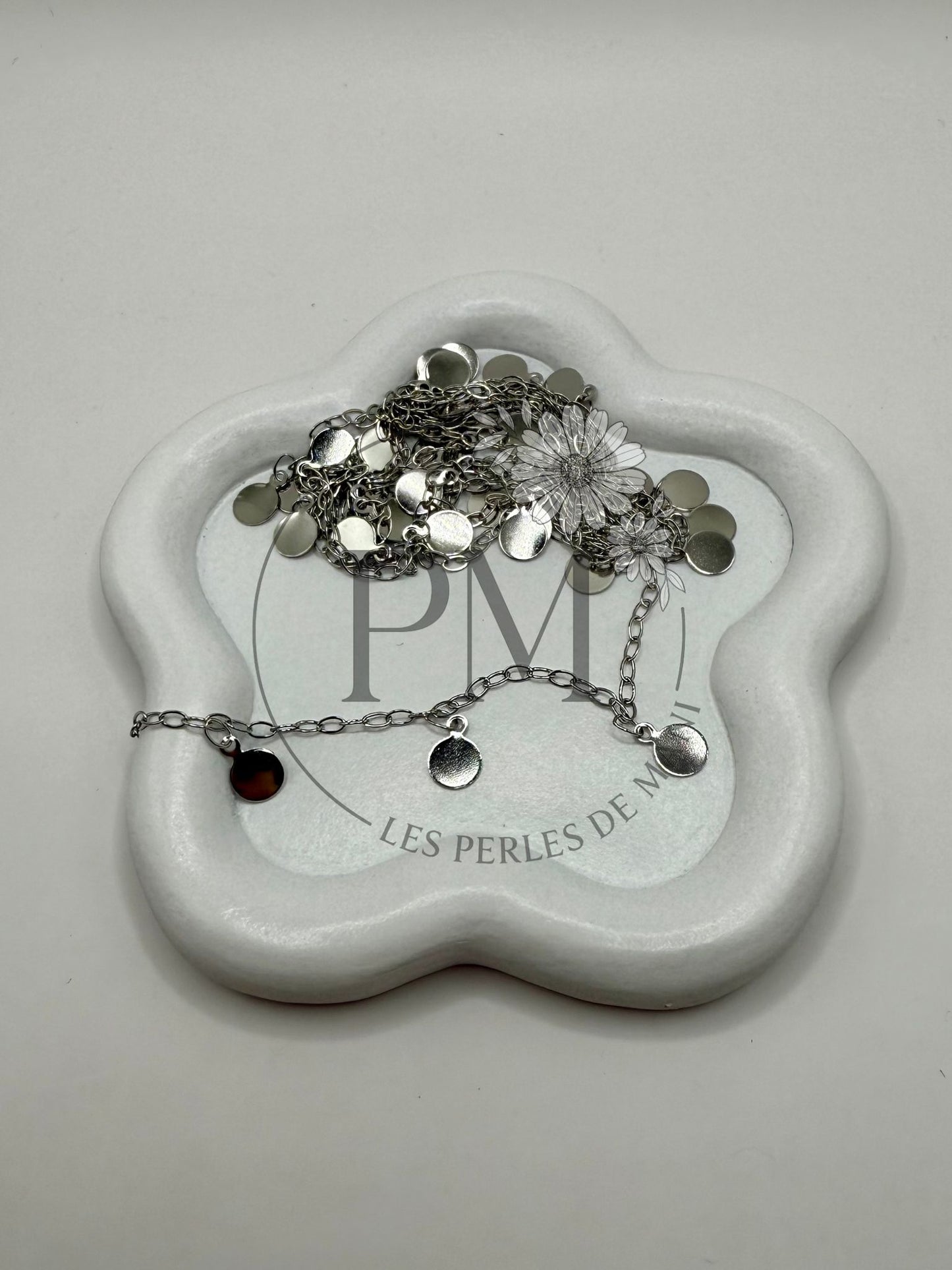 Chaîne Pendentif Rond 1m - Acier Inoxydable