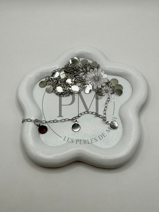 Chaîne Pendentif Rond 1m - Acier Inoxydable